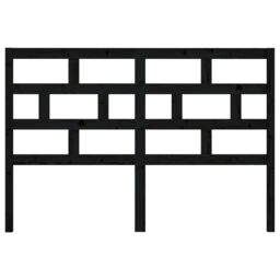 Berkfield Home Bed Headboard Black 141x4x100 cm Solid Wood Pine - Size: 141 x 4 x 100 cm - thumbnail 4
