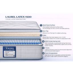 Desire Deco Latex 1500 Pocket Spring Laurel Mattress in White - Size: Small Double - thumbnail 4