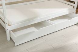 Bedzonline Babyfair High Sleeper With Wardrobe & Desk - Space-Saving Kids Bed With Study Area in White - Size: 3ft - thumbnail 8