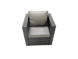 Fimous Rattan Garden Furniture Set Outdoor 8 Seater Patio Conversation Sets with Glass Top Coffee Table Side Table in Dark Grey - thumbnail 5