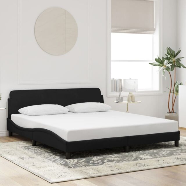 Berkfield Home Bed Frame without Mattress Black 180x200 cm Super King Velvet - image 1