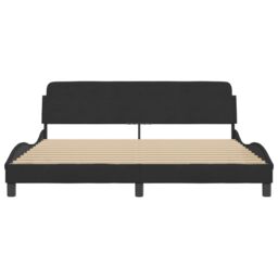 Berkfield Home Bed Frame without Mattress Black 180x200 cm Super King Velvet - thumbnail 4