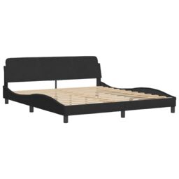 Berkfield Home Bed Frame without Mattress Black 180x200 cm Super King Velvet - thumbnail 3