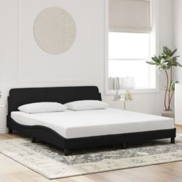 Berkfield Home Bed Frame without Mattress Black 180x200 cm Super King Velvet - thumbnail 1