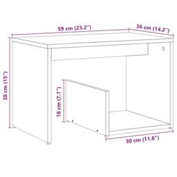 Berkfield Home Side Table Old Wood 59x36x38 cm Engineered Wood in Brown - Size: 59 x 36 x 38 cm - thumbnail 9