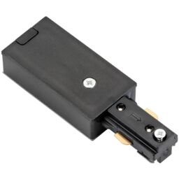 Loops Commercial Track Light Live End Connector - 107mm Length - Black Pc Rail System - thumbnail 1