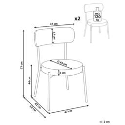 Wyld and Coco Light Green Bouclé Dining Chairs Set of 2 Black Steel Legs - thumbnail 4