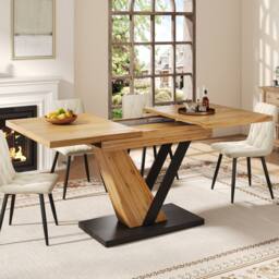 ModernLuxe Extendable dining table - natural in Light Oak - Size: 160 cm x 80 cm
