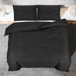 Berkfield Home Duvet Cover Set Black 200x200 cm Light-weight Microfiber - thumbnail 5