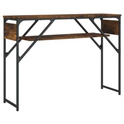 Berkfield Home Console Table with Shelf Smoked Oak 105x30x75cm Engineered Wood in Brown - Size: 105 x 30 x 75 cm - thumbnail 2