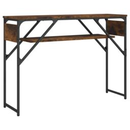 Berkfield Home Console Table with Shelf Smoked Oak 105x30x75cm Engineered Wood in Brown - Size: 105 x 30 x 75 cm - thumbnail 6