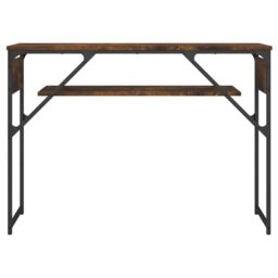 Berkfield Home Console Table with Shelf Smoked Oak 105x30x75cm Engineered Wood in Brown - Size: 105 x 30 x 75 cm - thumbnail 4