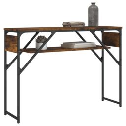 Berkfield Home Console Table with Shelf Smoked Oak 105x30x75cm Engineered Wood in Brown - Size: 105 x 30 x 75 cm - thumbnail 3