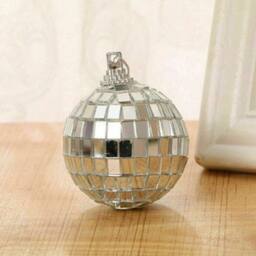 SPETLEK 5cm Mirror Disco Ball Silver Hanging Glitter Ball in Aubergine - Size: 0.6m2 - thumbnail 1