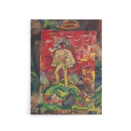 "Artery8 Man In Folk Costume Surreal Kubincan Canvas Wall Art Print - Size: W24"" x H32""" - thumbnail 1