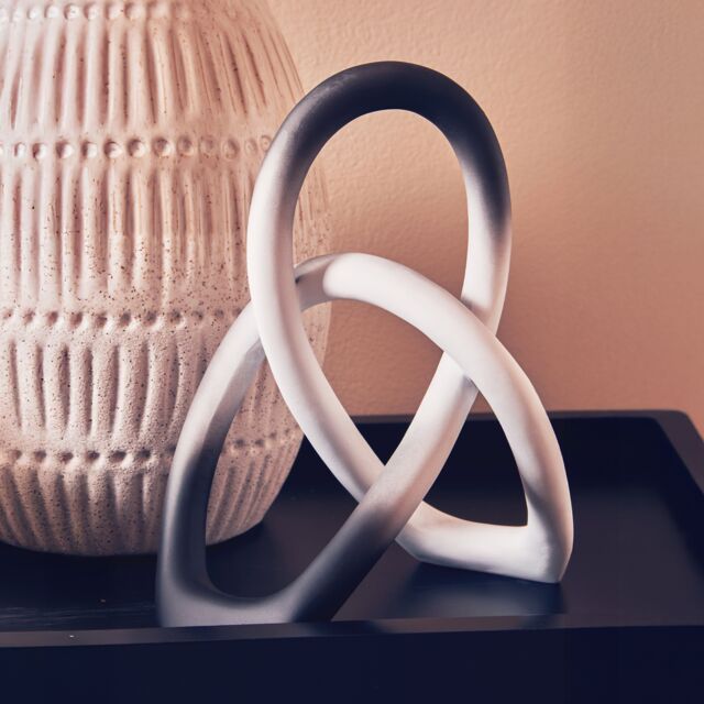 Orsina Versatile Black & White Sculpture, Easy To Maintain Loop Design Sculpture, Abstract Design Sculpture - image 1