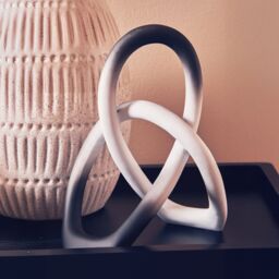 Orsina Versatile Black & White Sculpture, Easy To Maintain Loop Design Sculpture, Abstract Design Sculpture