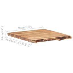 Berkfield Home Table Top Solid Acacia Wood 58x(50-60)x3.8 cm in Brown - thumbnail 3