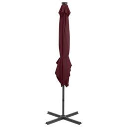 Berkfield Home Cantilever Umbrella with Pole & LED Lights Bordeaux Red 250 cm - thumbnail 6