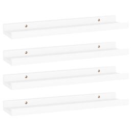 Berkfield Home Wall Shelves 4 pcs White 40x9x3 cm - Size: 40 x 9 x 3 cm - thumbnail 2
