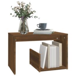 Berkfield Home Side Table Brown Oak 59x36x38 cm Engineered Wood - Size: 59 x 36 x 38 cm - thumbnail 3