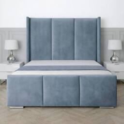 Living Comfort Bedz Westbury Plush Velvet Upholstered Bed Slatted Base - 48Inch Headboard in Light Blue - Size: Single - thumbnail 2
