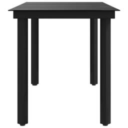Berkfield Home Classic Garden Dining Table Black 140x70x74 cm Steel & Glass - Size: 140 x 70 x 74 cm - thumbnail 6