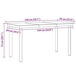 Berkfield Home Classic Garden Dining Table Black 140x70x74 cm Steel & Glass - Size: 140 x 70 x 74 cm - thumbnail 9