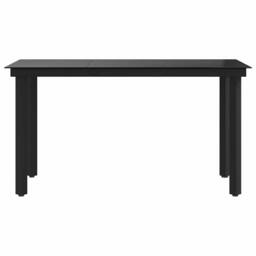 Berkfield Home Classic Garden Dining Table Black 140x70x74 cm Steel & Glass - Size: 140 x 70 x 74 cm - thumbnail 5
