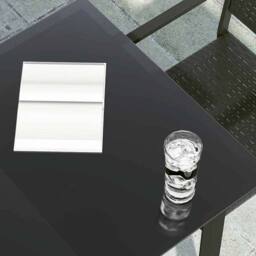 Berkfield Home Classic Garden Dining Table Black 140x70x74 cm Steel & Glass - Size: 140 x 70 x 74 cm - thumbnail 4