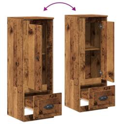 Berkfield Home Highboard Old Wood 36x35.5x103.5 cm Engineered Wood in Brown - thumbnail 8