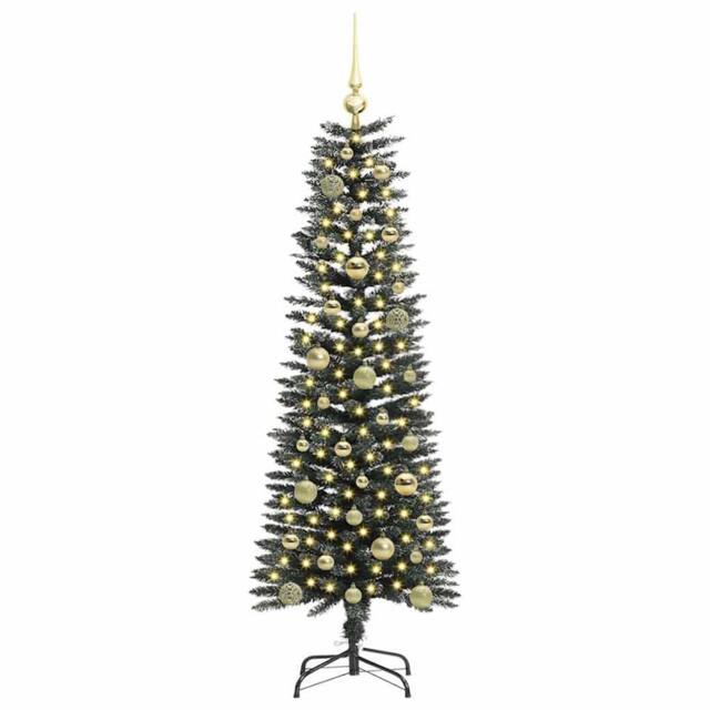 Berkfield Home Elegant Artificial Christmas Tree with 150 LEDs Green 43 x 43 x 150 cm - image 1