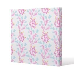 Benjamin Tate Design Pink & Blue Flower Design (Canvas Print) / 77 x 77 x 4cm in Natural - Size: 77 x 77 x 4 cm - thumbnail 1