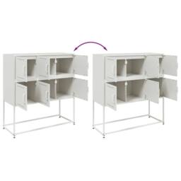 Berkfield Home Sideboard White 100.5x39x107 cm Steel - thumbnail 9