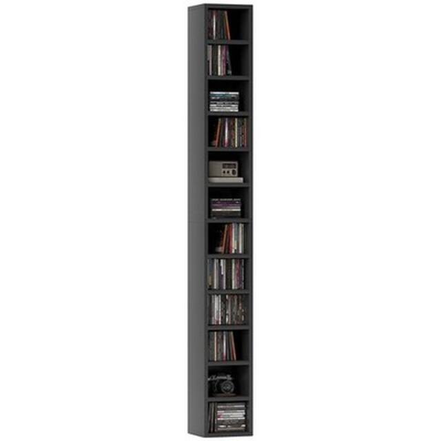 NESTLUNE 204 CD Storage Tower, Tall Storage Tower in Black - Size: 100 cm x 15 cm - image 1