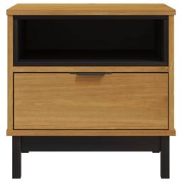 Berkfield Home Side Table FLAM 50x50x50 cm Solid Wood Pine in Brown - Size: 50 x 50 x 50 cm - thumbnail 5