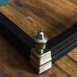Kelvenix Fireplace Fire Fender Fireside, Steel Surround Adjustable Mantel in Black - thumbnail 4