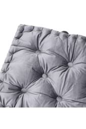Living and Home Smoke Grey Italian Velvet Fabric Tufted Pleated Edge Sofa Throw Pillow - thumbnail 3
