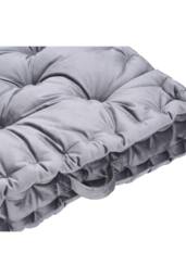 Living and Home Smoke Grey Italian Velvet Fabric Tufted Pleated Edge Sofa Throw Pillow - thumbnail 5