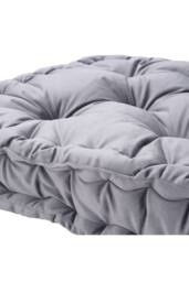Living and Home Smoke Grey Italian Velvet Fabric Tufted Pleated Edge Sofa Throw Pillow - thumbnail 4