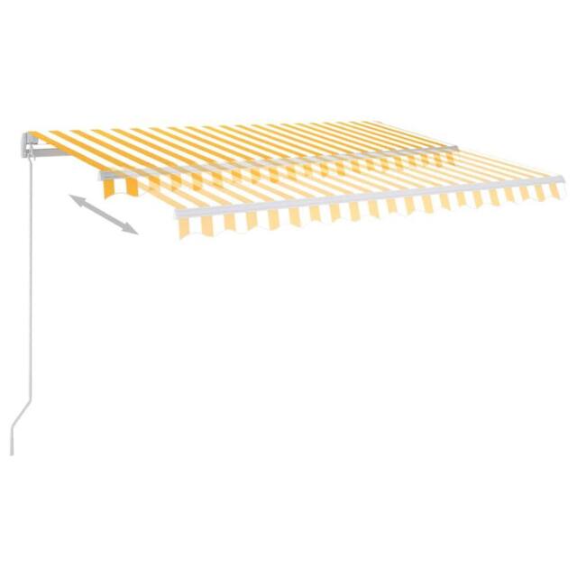 Berkfield Home Manual Retractable Awning with LED 300x250 cm Yellow & White - image 1