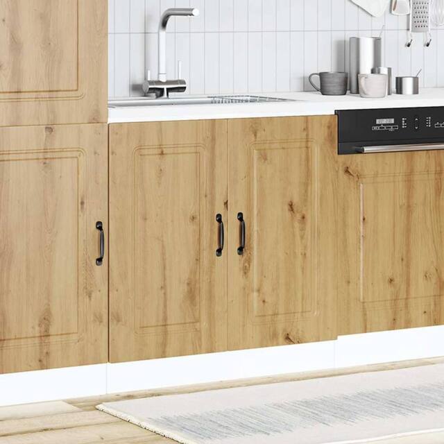 Berkfield Home Sink Base Cabinet Kalmar Artisan Oak 80x46x81.5 cm Engineered Wood in Brown - image 1