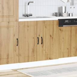 Berkfield Home Sink Base Cabinet Kalmar Artisan Oak 80x46x81.5 cm Engineered Wood in Brown - thumbnail 1