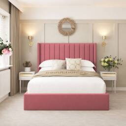 "Bed Choices Madison Upholstered Bed Frame with 54"" Headboard in Mustard - Size: Small Double" - thumbnail 2