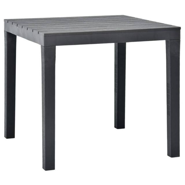 Berkfield Home Garden Table Anthracite 78x78x72 cm Plastic in Black - Size: 78 x 78 x 72 cm - image 1
