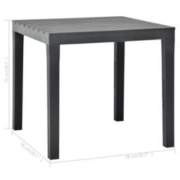 Berkfield Home Garden Table Anthracite 78x78x72 cm Plastic in Black - Size: 78 x 78 x 72 cm - thumbnail 5