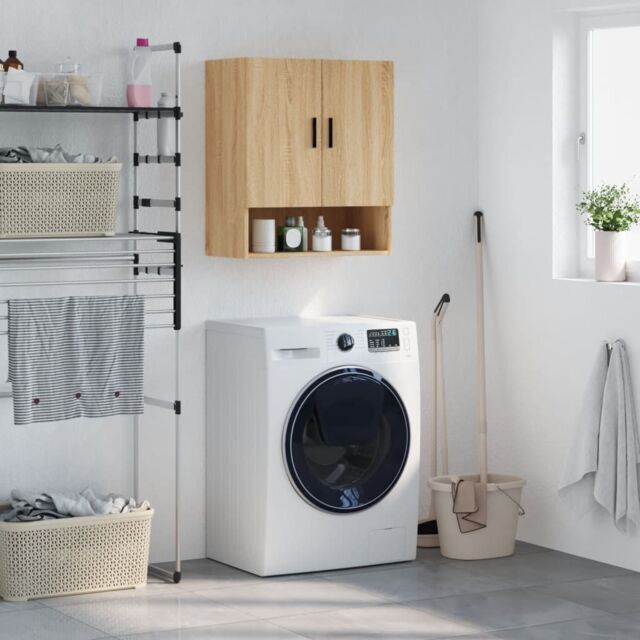 Berkfield Home Wall Cabinet Sonoma Oak 60x31x70 cm Engineered Wood in Brown - Size: 60 x 31 x 70 cm - image 1