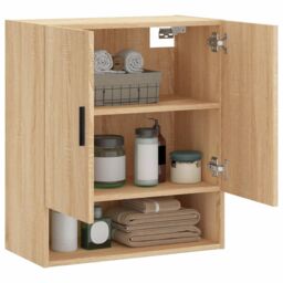 Berkfield Home Wall Cabinet Sonoma Oak 60x31x70 cm Engineered Wood in Brown - Size: 60 x 31 x 70 cm - thumbnail 4