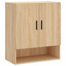 Berkfield Home Wall Cabinet Sonoma Oak 60x31x70 cm Engineered Wood in Brown - Size: 60 x 31 x 70 cm - thumbnail 2
