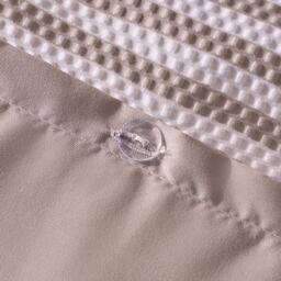 OHS Waffle Embossed Stripes Reversible Duvet Cover with Pillowcase in Natural - Size: Double - thumbnail 3